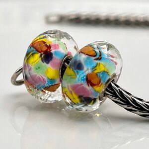 TROLLBEADS Happy 2024 Facet LAA 925S NEW w/Tags Pink Blue Yellow Green $per Bead